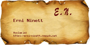 Erni Ninett névjegykártya